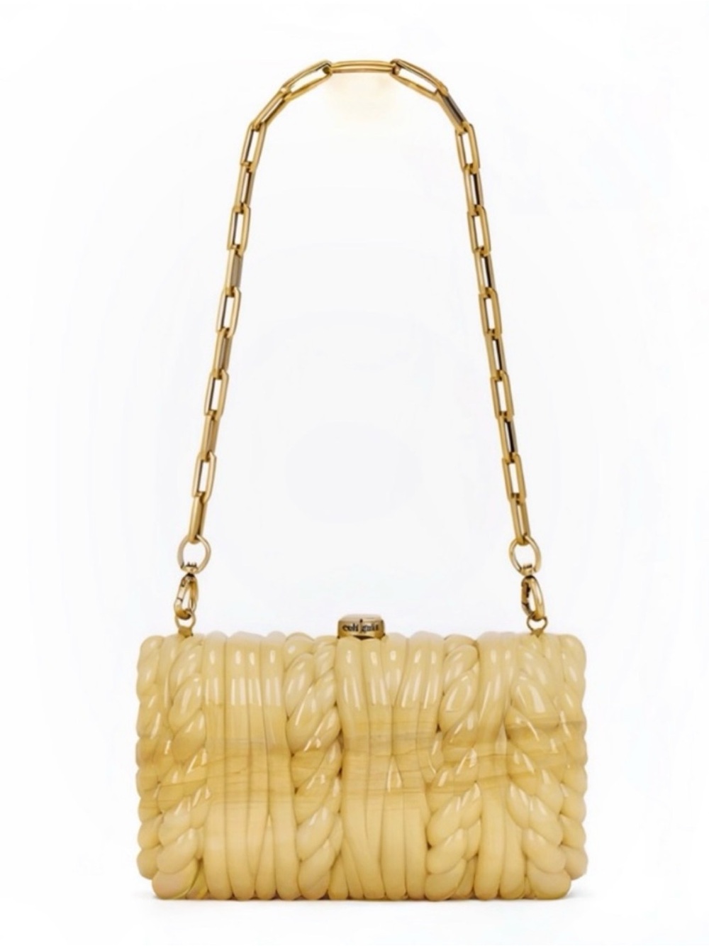 Cult Gaia Helene Acrylic Clutch In Cornsilk Multi - New Women | Color: Gold NIB! - Picture 2 of 3